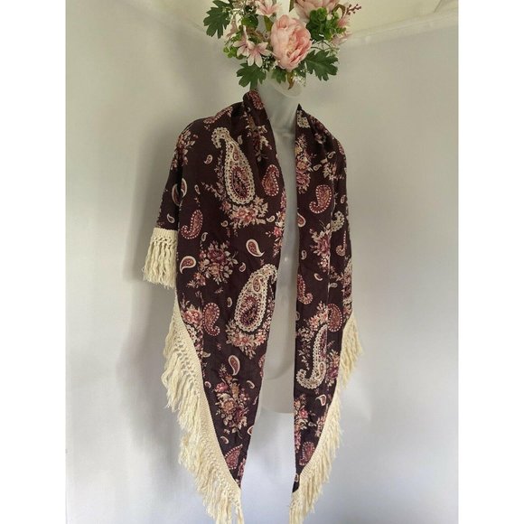 Unbranded Accessories - VTG Boho Oversized 38" X 26" Shawl Scarf Wrap